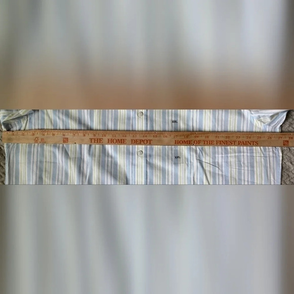 CLUB ROOM XXL Men's Short-Sleeve Striped Dress Shirt PALE INK BLUE - Picture 5 of 6